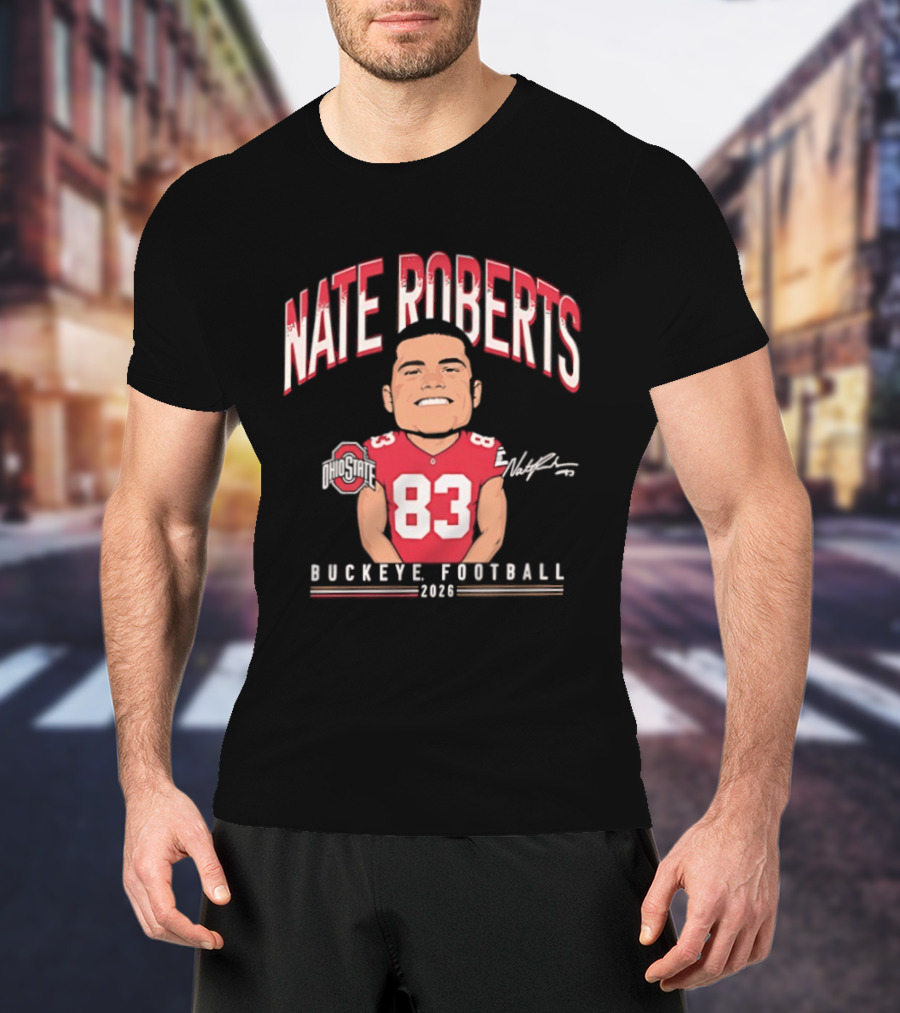 Nate Roberts Ohio State Buckeyes Football 2023 Caricature 83 T-Shirt