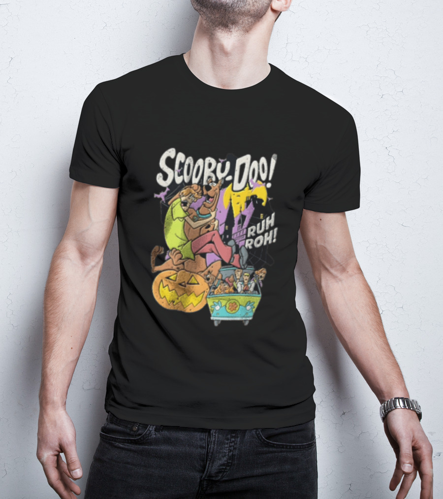 Scooby Doo Ruh Roh Shaggy Haunted House Pumpkin Mystery Machine T-Shirt