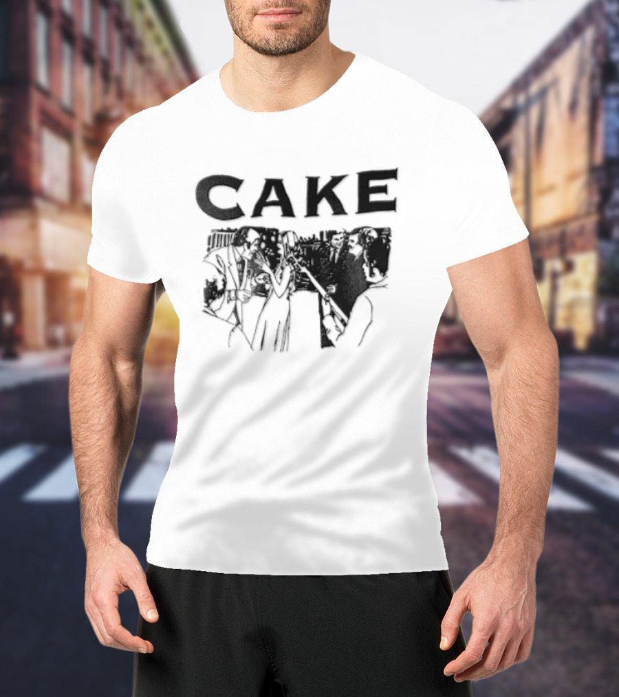 CAKE Band Silhouette In Suits With Instruments T-Shirt
