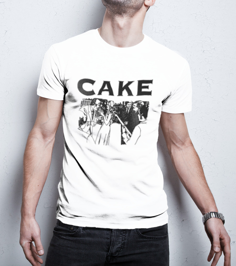 CAKE Band Silhouette In Suits With Instruments T-Shirt