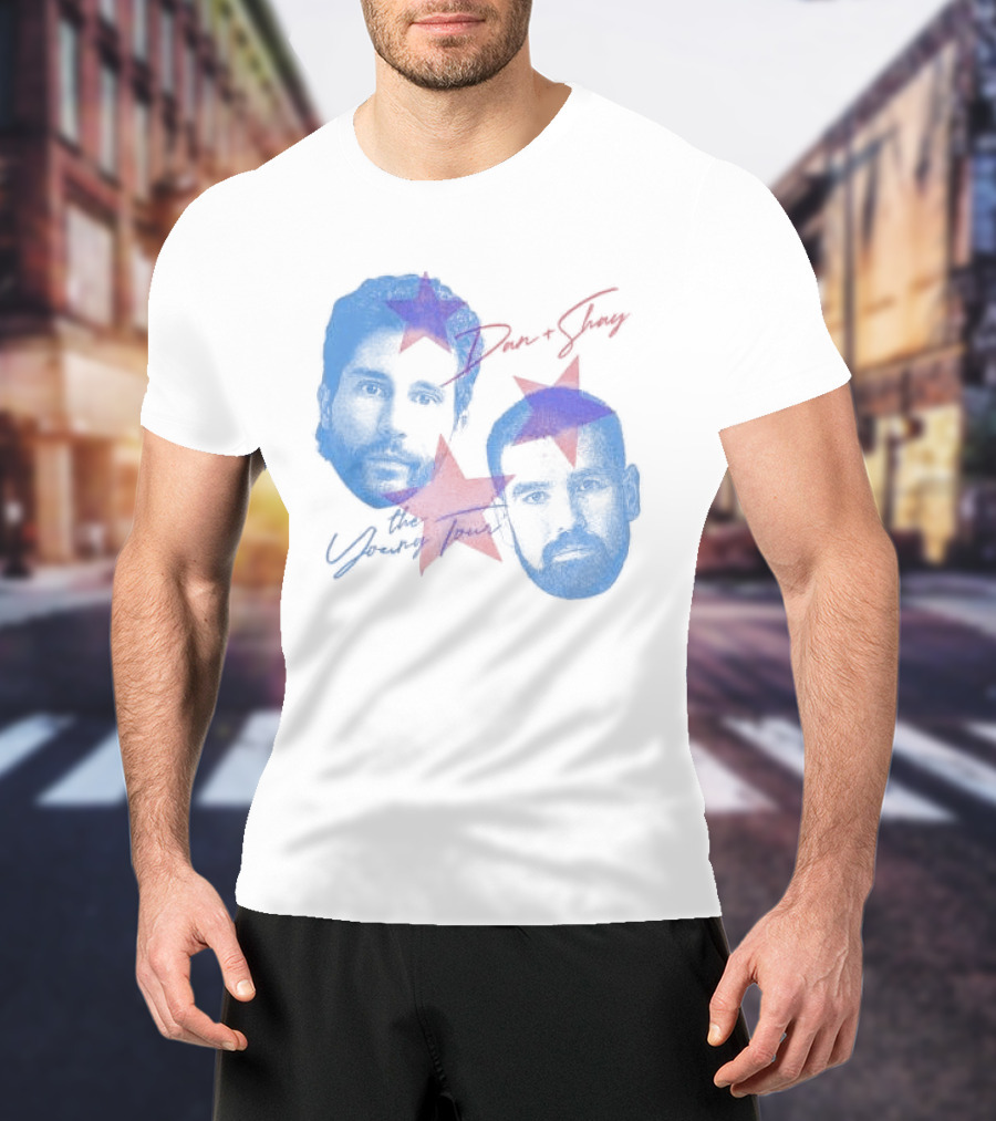 Dan And Shay The Young Tour Crewneck Stars Faces T-Shirt