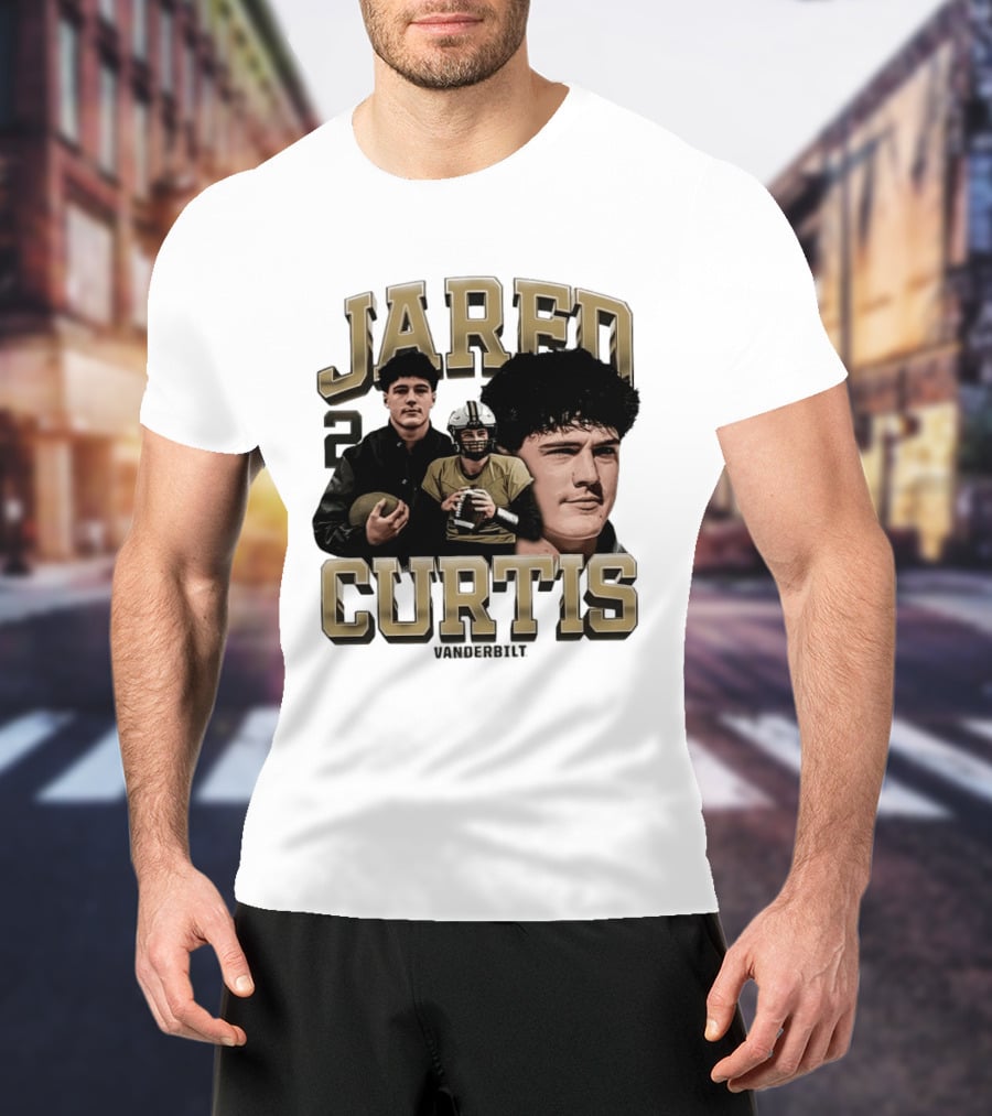 Vanderbilt Jared Curtis Football No 2 Commodores Collage T-Shirt