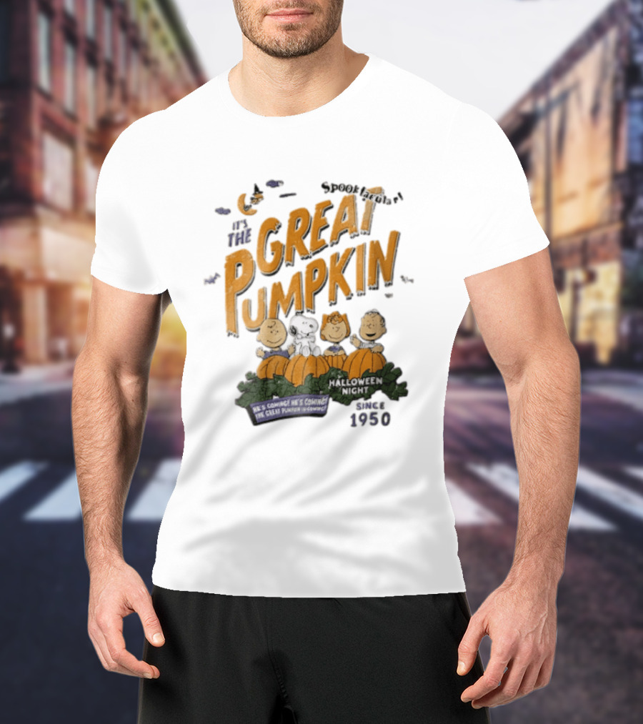 Spooktacular It's The Great Pumpkin Halloween Night Since 1950 Peanuts Charlie Brown Snoopy T-Shirt