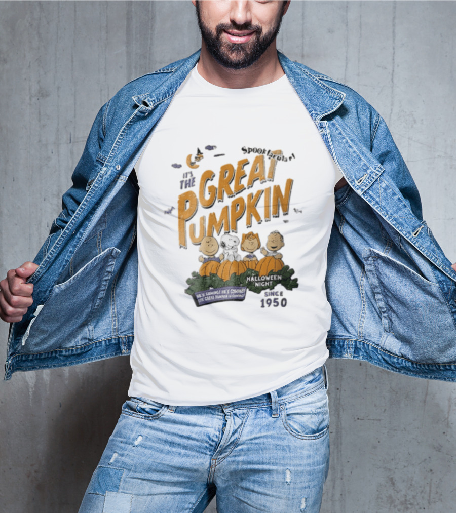 Spooktacular It's The Great Pumpkin Halloween Night Since 1950 Peanuts Charlie Brown Snoopy T-Shirt