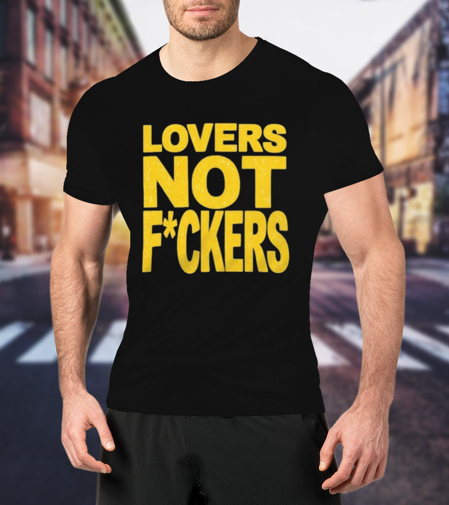 Lovers Not Fckers Bold Yellow T-Shirt