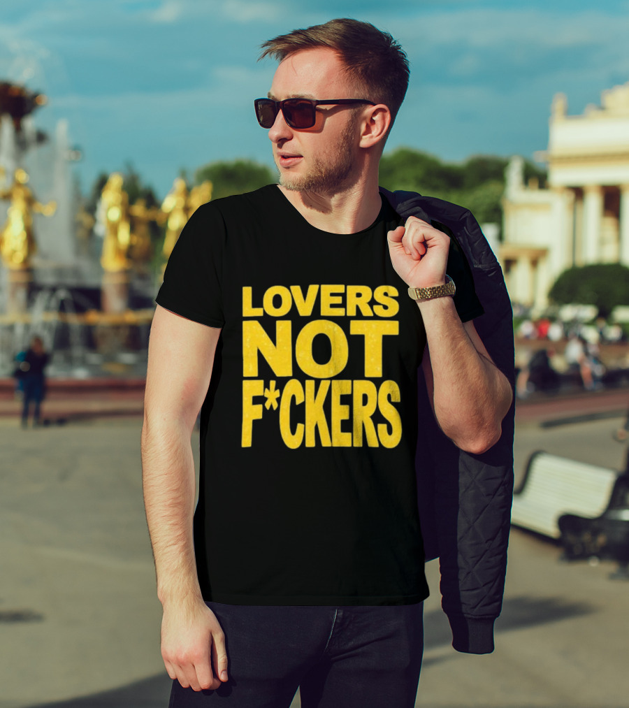 Lovers Not Fckers Bold Yellow T-Shirt