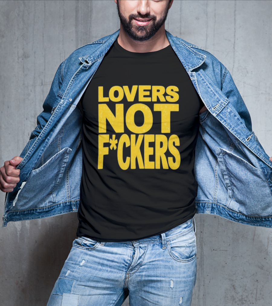 Lovers Not Fckers Bold Yellow T-Shirt