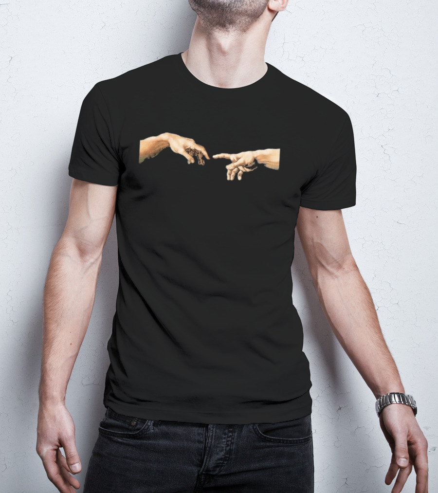 Michelangelo The Creation Of Adam Hands Gesture Renaissance T-Shirt