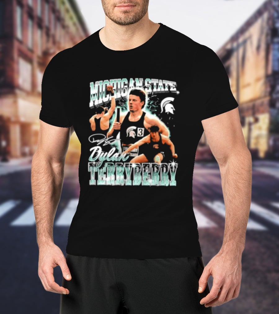 Michigan State Spartans Dylan Terryberry Player Collage T-Shirt