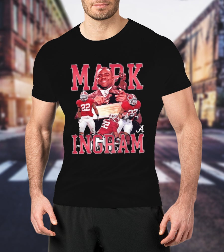 Mark Ingram Alabama Crimson Tide NCAA Football Collage 22 T-Shirt