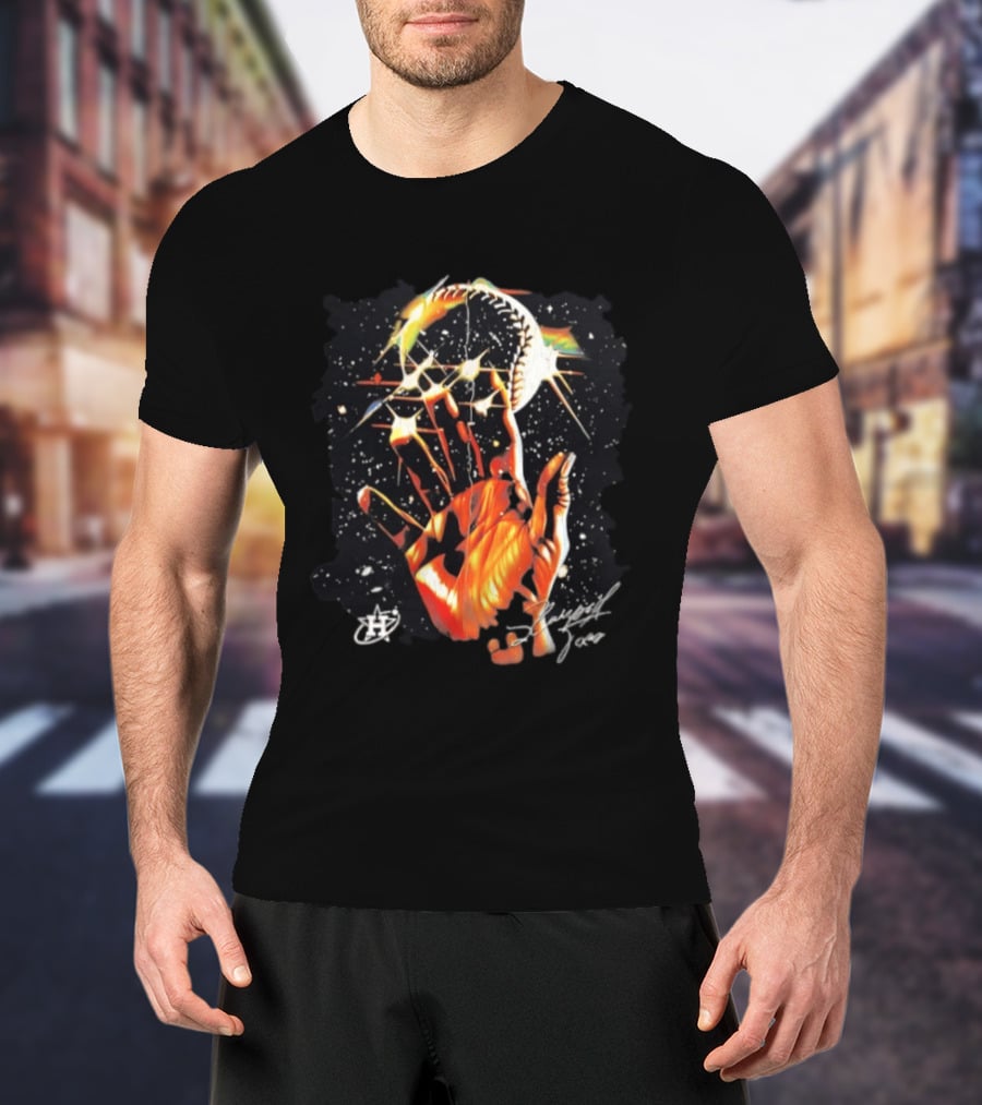 Houston Astros Hand Baseball Stars Signature T-Shirt