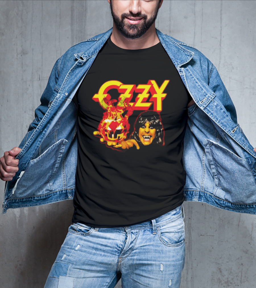 Ozzy Osbourne Halloween Pumpkin Fiery Face T-Shirt