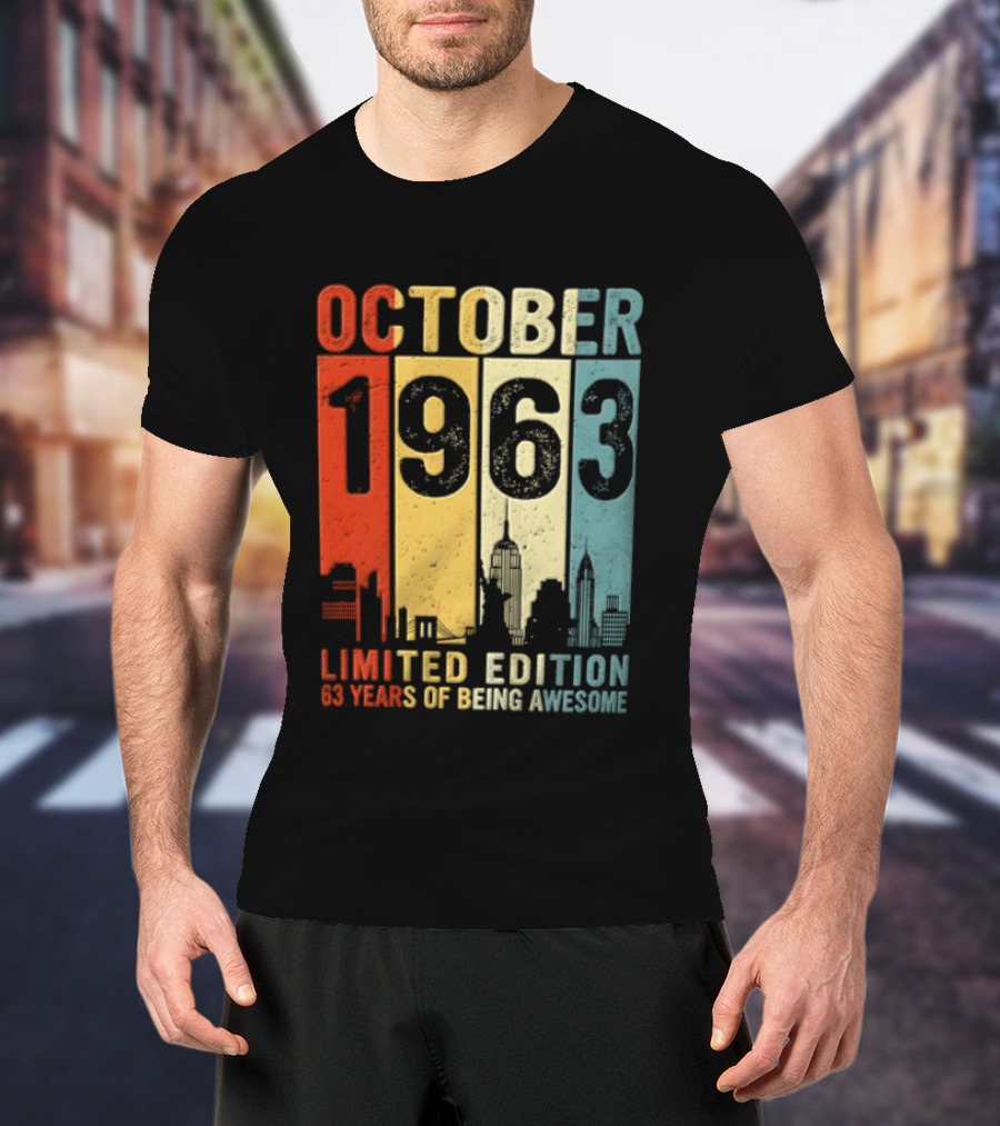 October 1963 Limited Edition 60 Years Of Being Awesome New York City Skyline T-Shirt