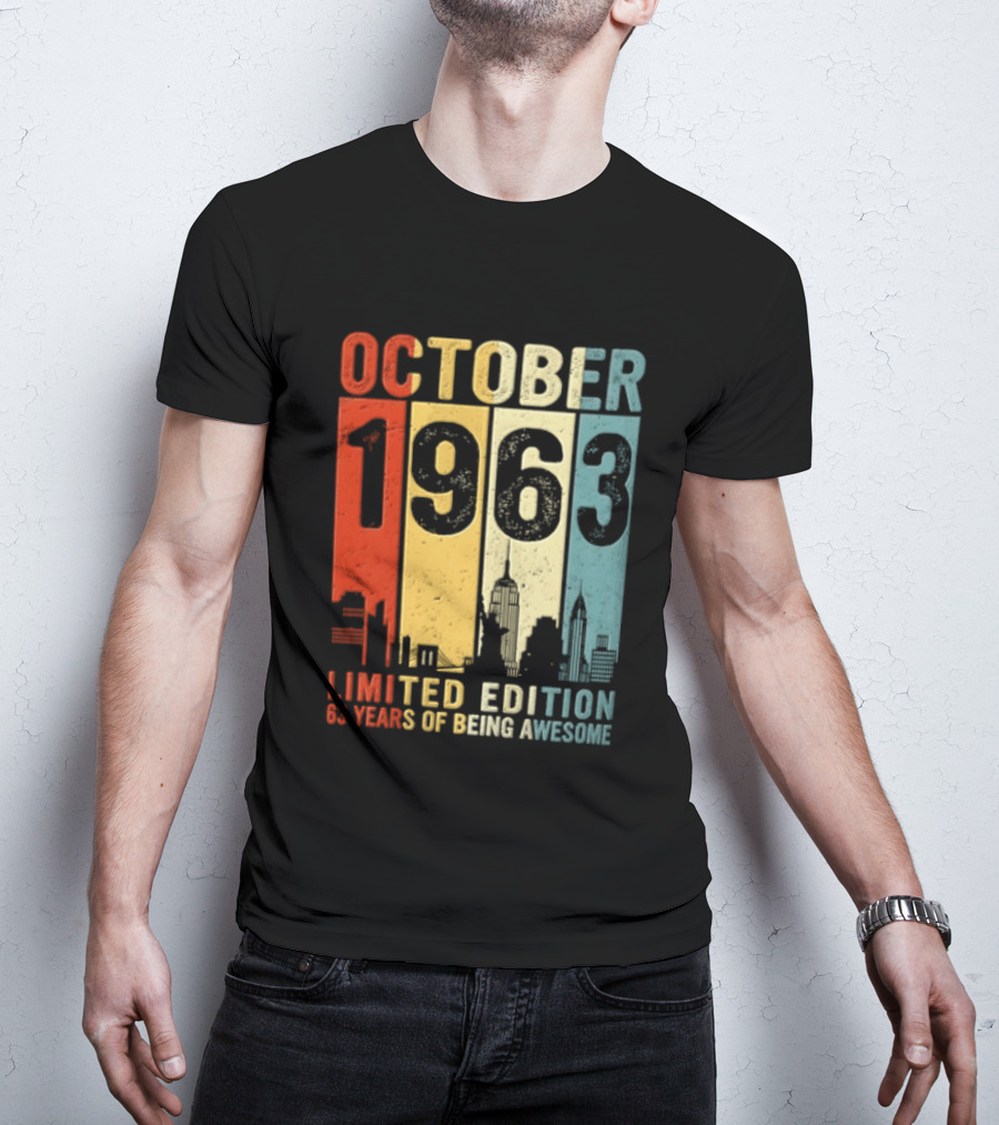 October 1963 Limited Edition 60 Years Of Being Awesome New York City Skyline T-Shirt