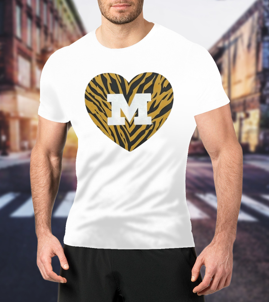 Mizzou Heart M Tiger Stripes Bold Spirit T-Shirt