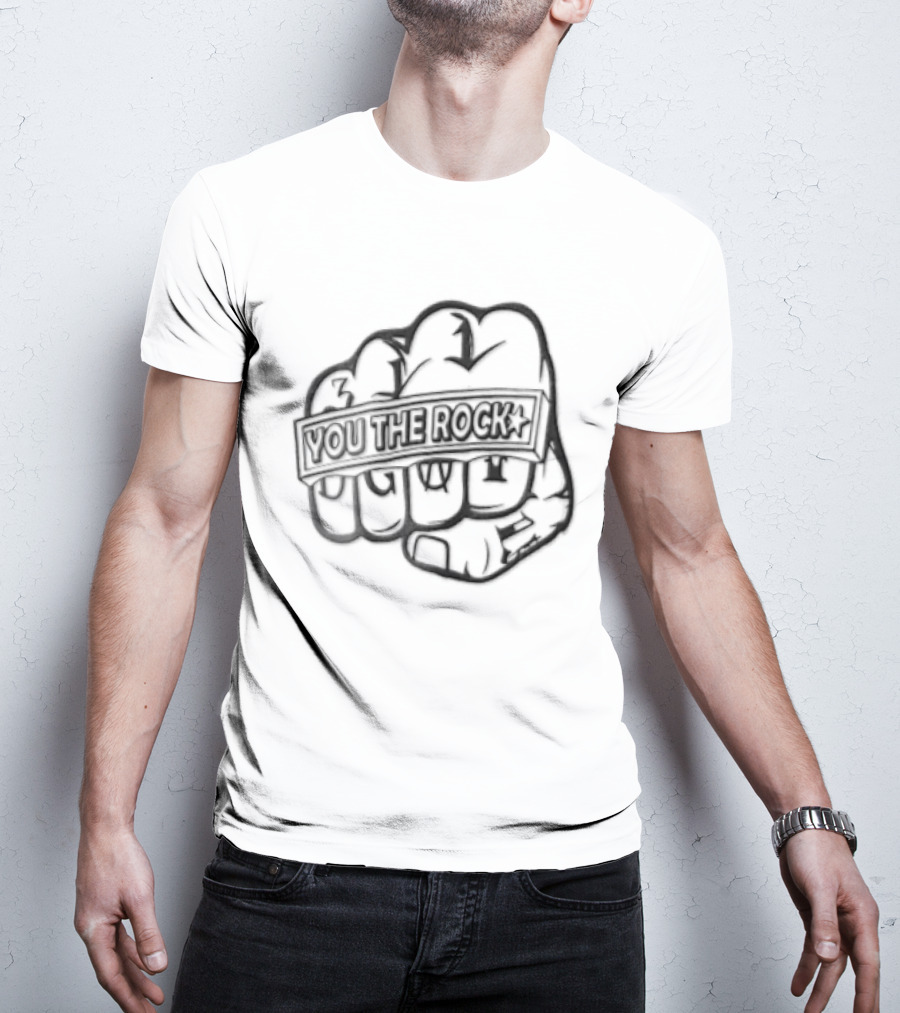 WWE The Rock Fist Tattoo Battle Art YOU THE Rock T-Shirt