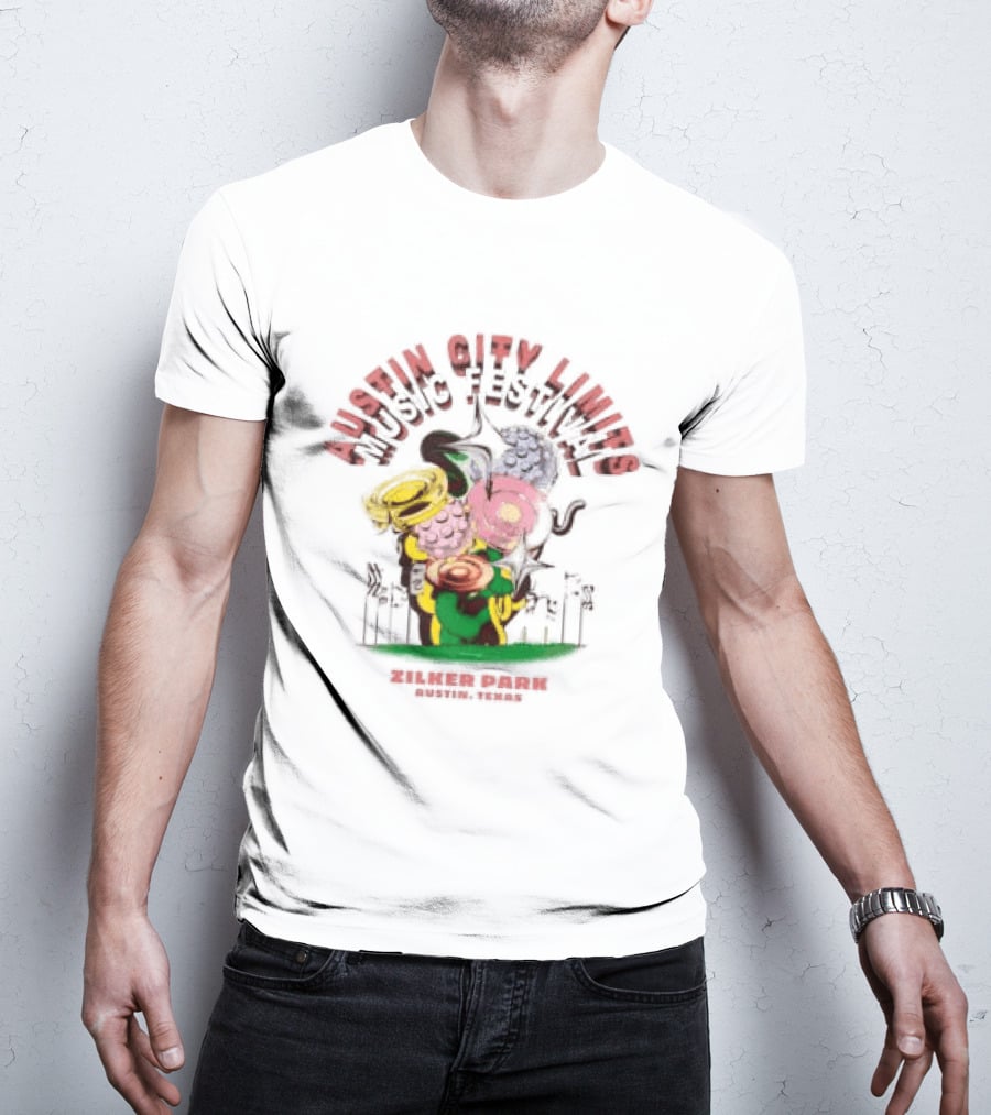 Austin City Limits Music Festival Psychedelic Florals 2023 Lineup T-Shirt
