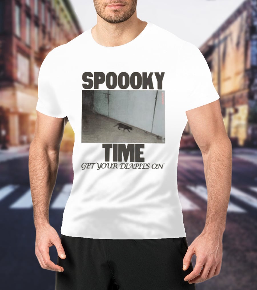 Spoooky Time Get Your Diapers On Caseoh Games Store Kitty CCTV T-Shirt