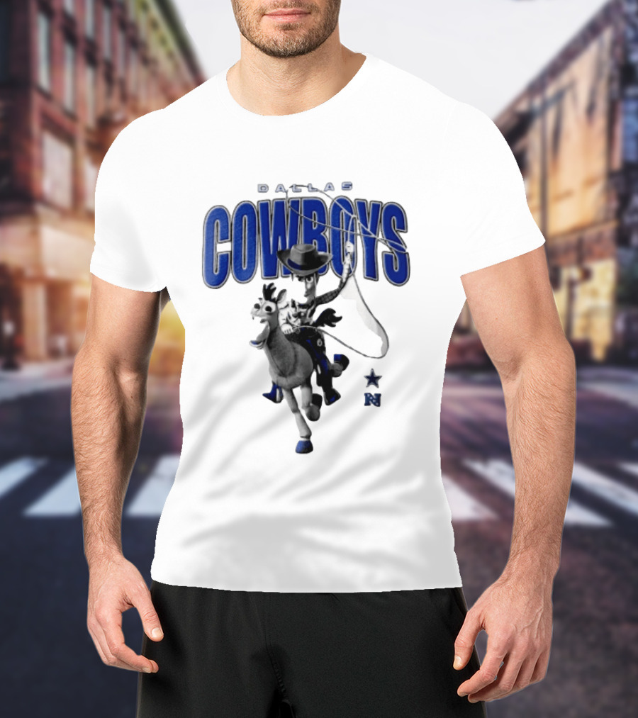 Dallas Cowboys Woody Bullseye Lasso Cartoon NFL Toy T-Shirt