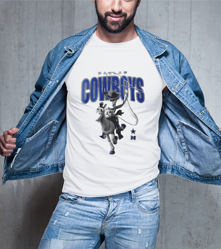 Dallas Cowboys Woody Bullseye Lasso Cartoon NFL Toy T-Shirt