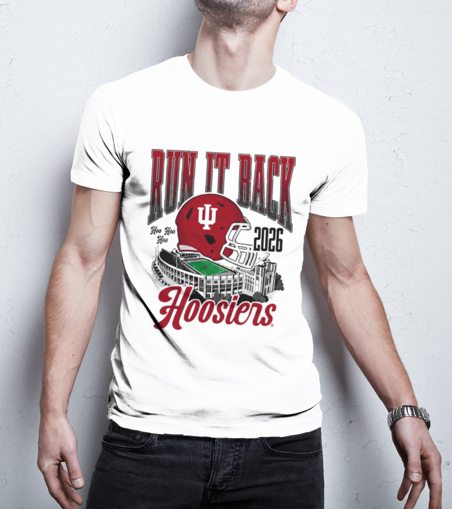 Run It Back Hoosiers Football Helmet 2026 Indiana University T-Shirt