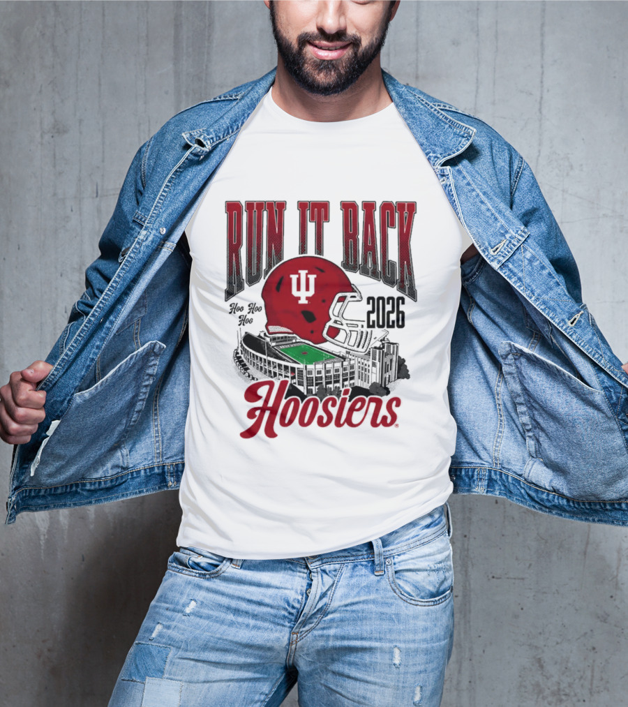 Run It Back Hoosiers Football Helmet 2026 Indiana University T-Shirt