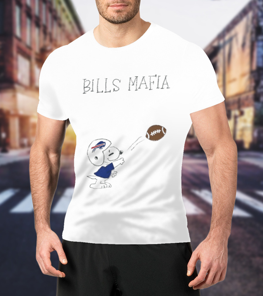Snoopy Bills Mafia Buffalo Bills Football Fan Apparel Peanuts Sports T-Shirt