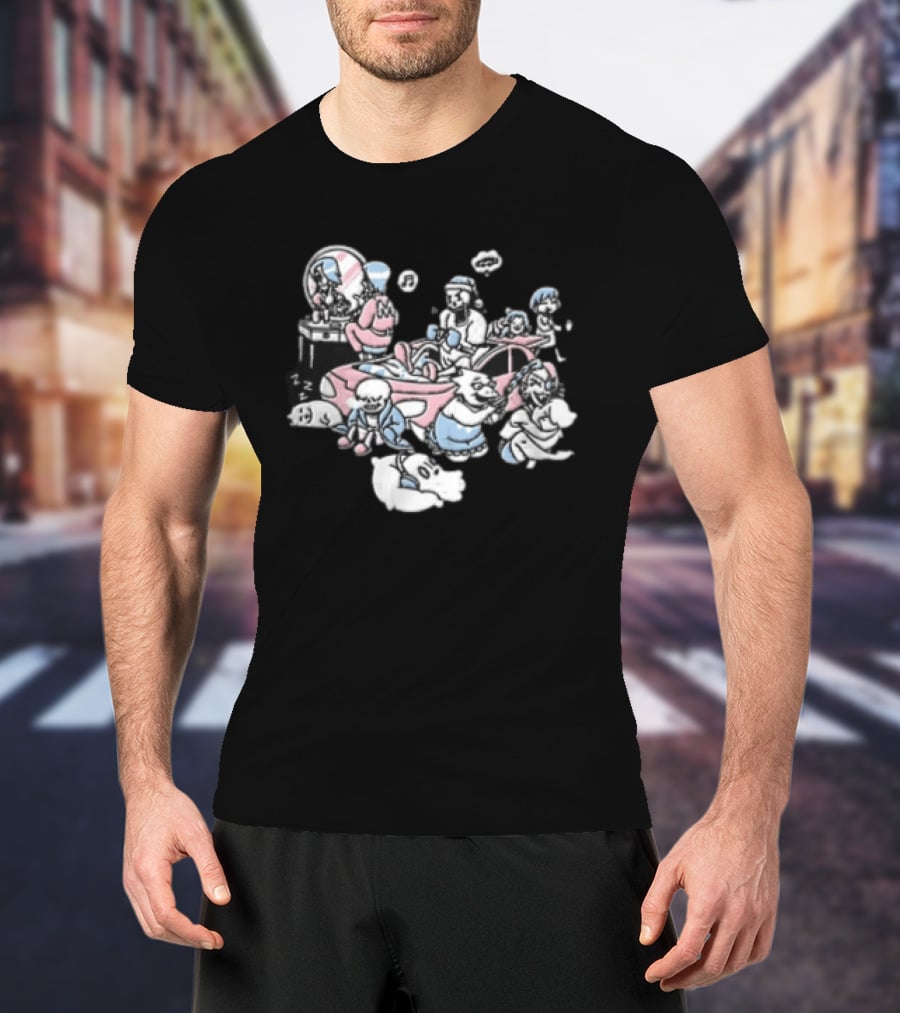 Anime Characters Makeup And Car Party Fun With Music And Relaxation T-Shirt