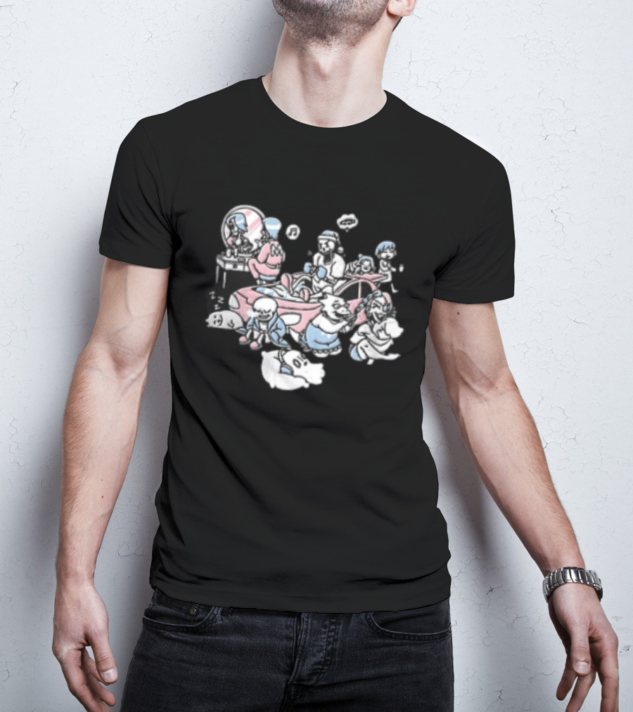 Anime Characters Makeup And Car Party Fun With Music And Relaxation T-Shirt