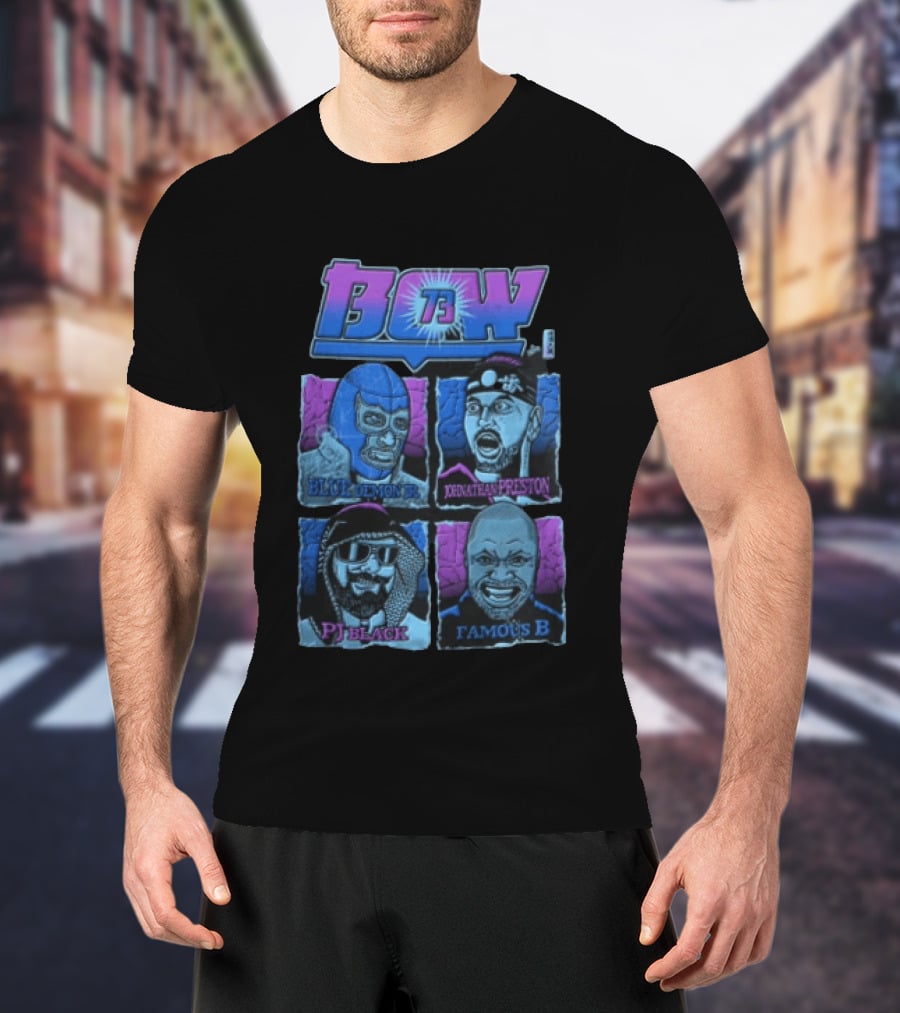 BCW 73 Blue Demon Jr Johnathan Preston PJ Black Famous B T-Shirt