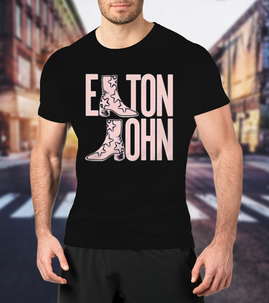 Elton John Star Pattern Boot Troubadour T-Shirt