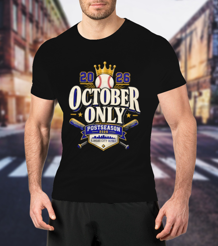Kansas City Royals 2026 October Only Postseason Baseball Crown T-Shirt