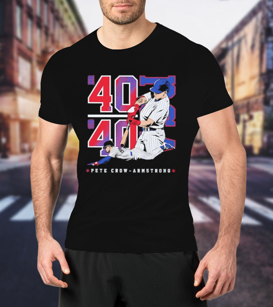 Pete Crow Armstrong 40 40 HR SB Club Chicago Cubs Players T-Shirt