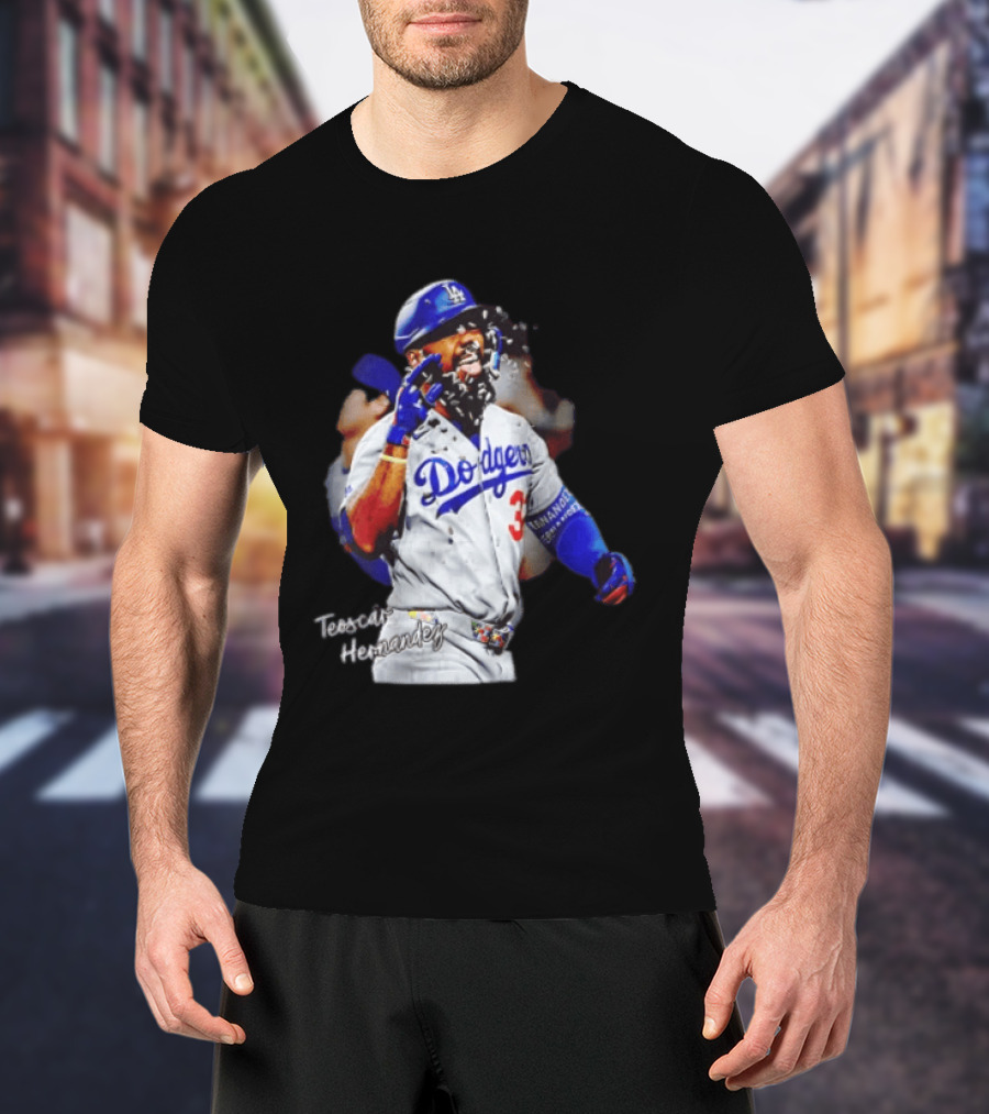 Los Angeles Dodgers Teoscar Hernandez MLB Player Celebration T-Shirt