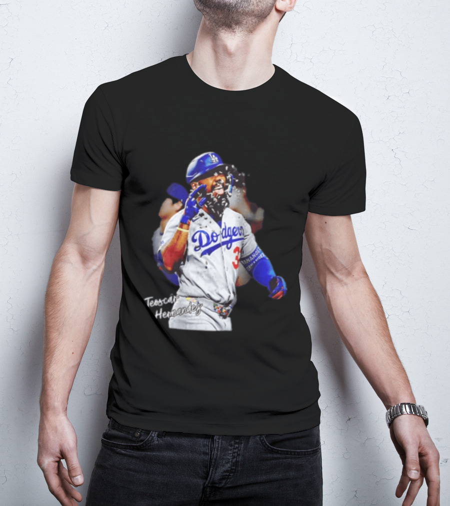 Los Angeles Dodgers Teoscar Hernandez MLB Player Celebration T-Shirt
