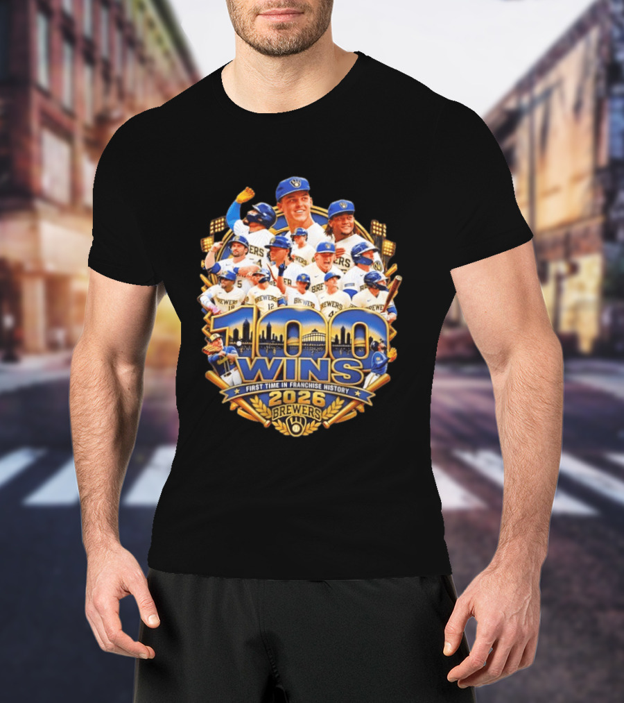 Milwaukee Brewers 100 Wins First Time In Franchise History 2026 Celebration T-Shirt