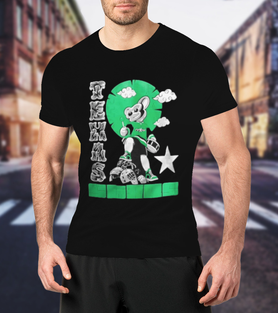 Texas Stars Lollipop Drum Helmets Figures T-Shirt