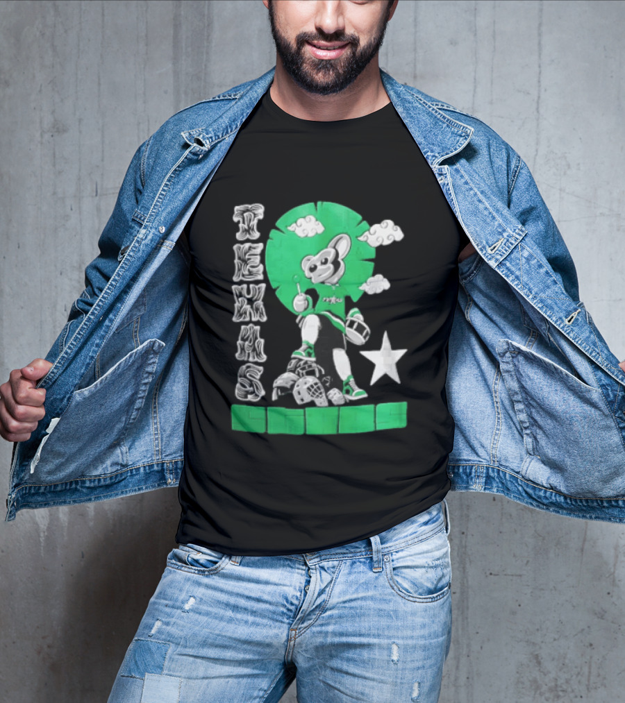 Texas Stars Lollipop Drum Helmets Figures T-Shirt