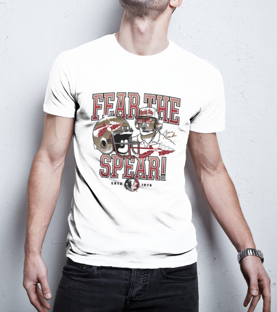 Fear The Spear Bobby Bowden Florida State Seminoles Est 1976 T-Shirt
