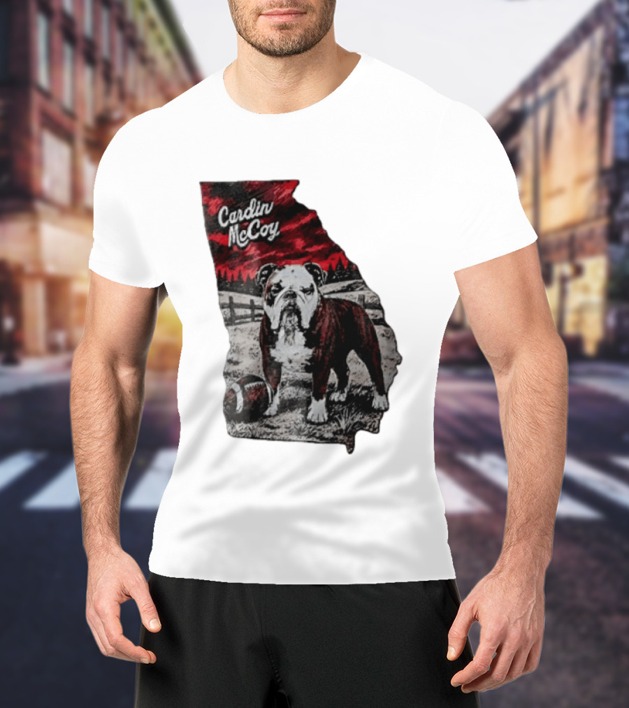 Cardin McCoy Georgia Bulldog Football Landscape T-Shirt