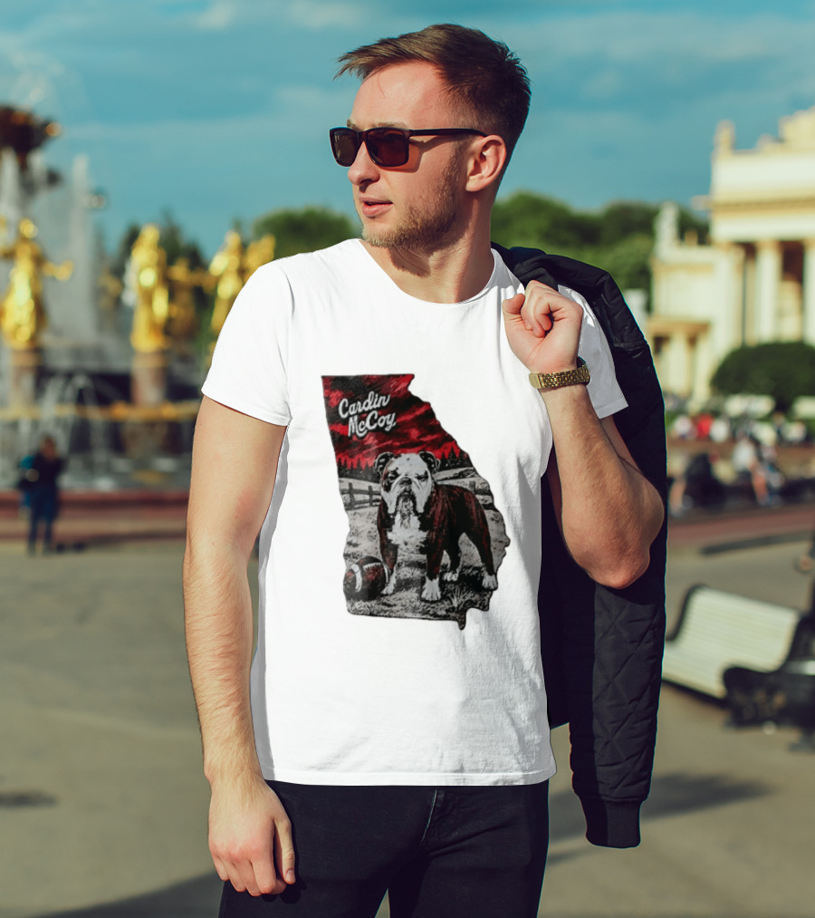 Cardin McCoy Georgia Bulldog Football Landscape T-Shirt
