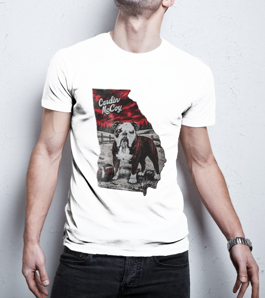 Cardin McCoy Georgia Bulldog Football Landscape T-Shirt
