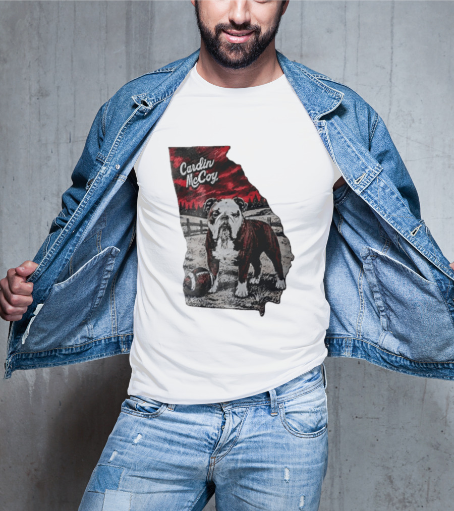 Cardin McCoy Georgia Bulldog Football Landscape T-Shirt