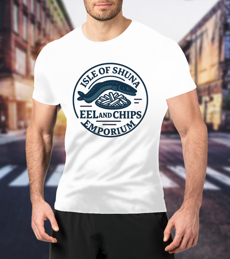 Isle Of Shuna Eel And Chips Emporium Retro Seal T-Shirt