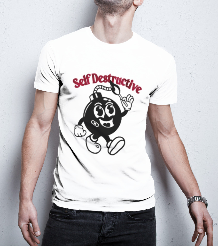 Self Destructive Cartoon Bomb Character With Happy Face T-Shirt
