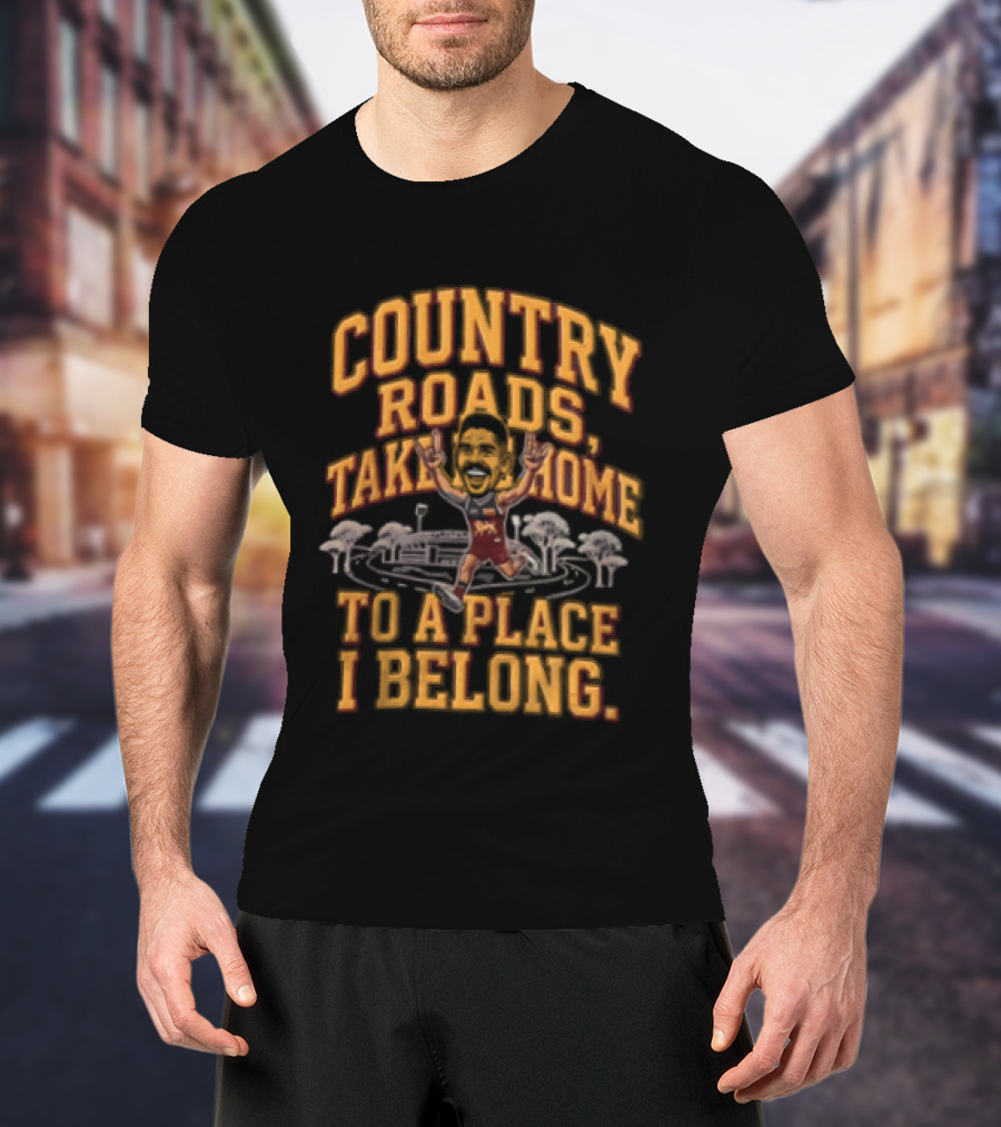 Brisbane Lions Charlie Cameron Country Roads Take Me Home To A Place I Belong T-Shirt