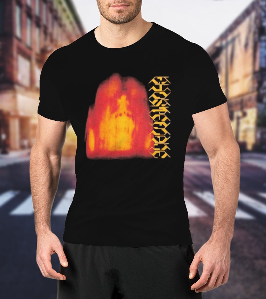 Ghostemane Face Hexagon Symbols And Red Yellow Abstract Blaze T-Shirt
