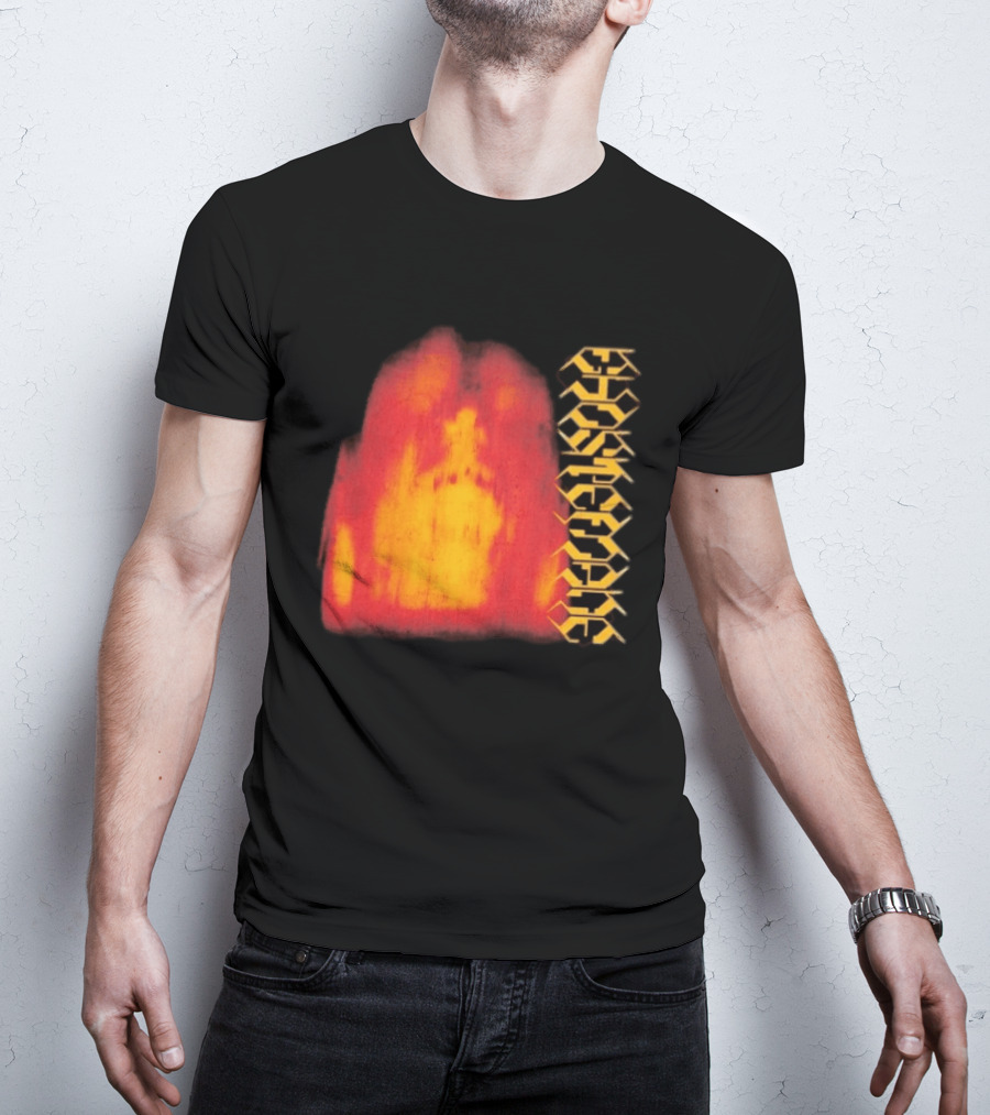 Ghostemane Face Hexagon Symbols And Red Yellow Abstract Blaze T-Shirt