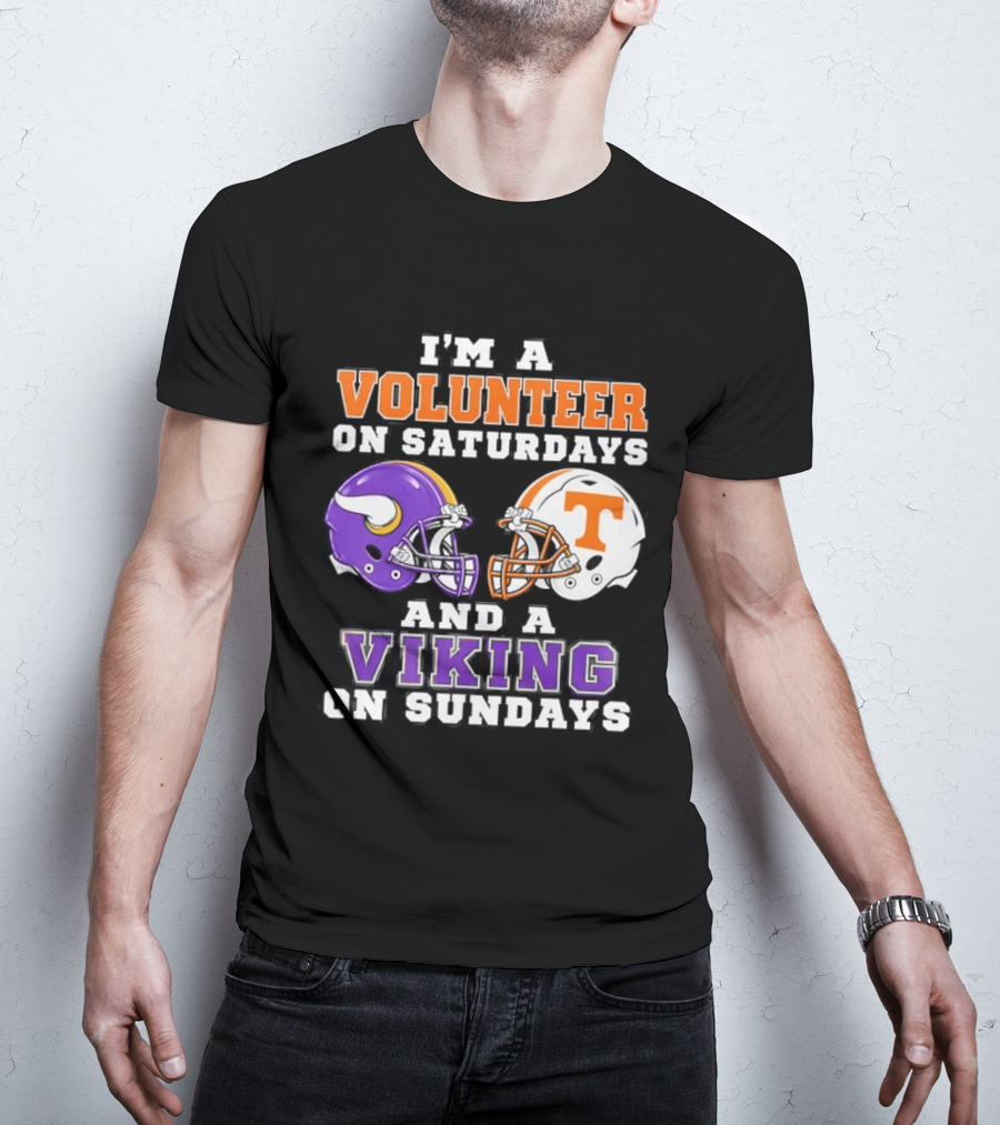 I'm A Volunteer On Saturdays And A Viking On Sundays Football Helmets T-Shirt