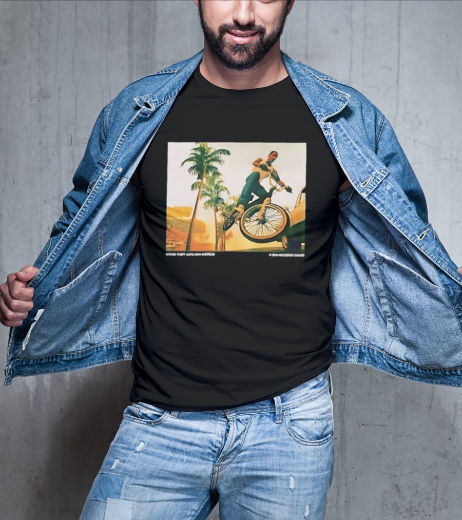 Grand Theft Auto San Andreas Rockstar Games Bicycle Scene T-Shirt